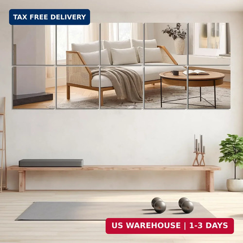 Sticky mirror tiles - mirror, fitness